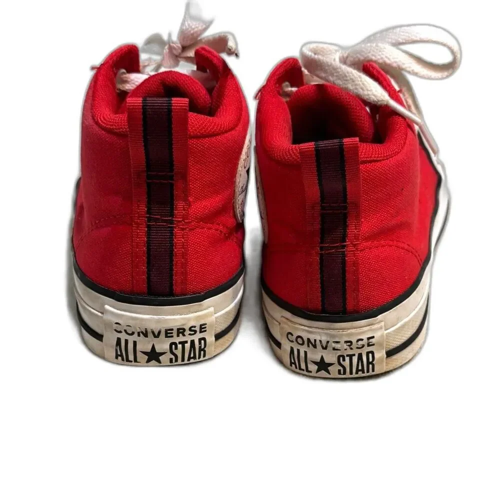 Converse All Star Kids Red Mid Top Sneakers Size 4 Youth EU 36